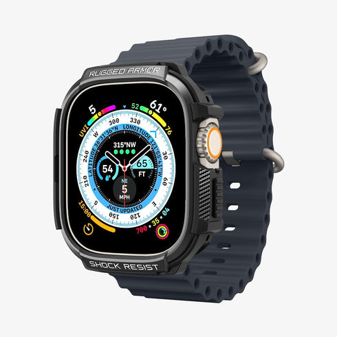 ACS05456 - Apple Watch Series (Apple Watch (49mm)) in matte black showing the front